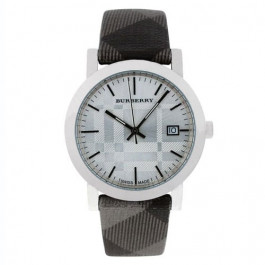 Watch strap Burberry BU1869 Leather/Plastic Grey 20mm