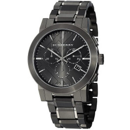 Watch strap Burberry BU9354 Steel Anthracite grey
