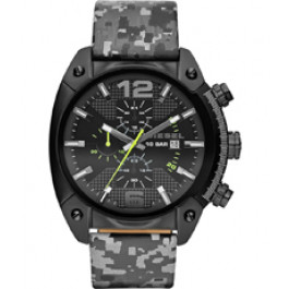 Watch strap Diesel DZ4324 Leather Grey 24mm