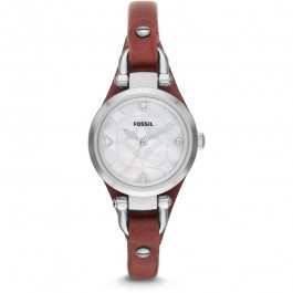 Watch strap Fossil ES3428 Leather Bordeaux 7mm