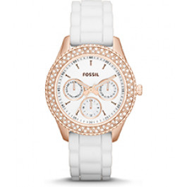 Watch strap Fossil ES3454 Silicone White 18mm