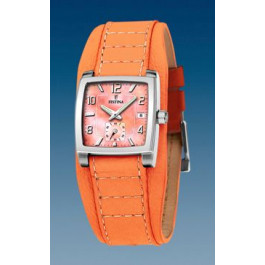 Watch strap Festina F16181-6 Leather Orange 17mm