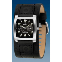 Watch strap Festina F16182-6 Leather Black 22mm