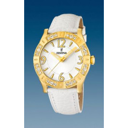 Watch strap Festina F16580-1 Leather Ivory 20mm