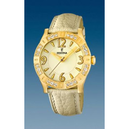 Watch strap Festina F16580-2 Leather Beige