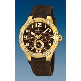 Watch strap Festina F16581-3 Rubber Brown 15mm