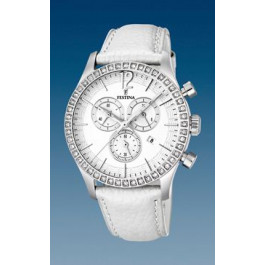 Watch strap Festina F16590-1 Leather White 21mm