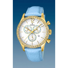 Watch strap Festina F16605-2 Leather Light blue 21mm