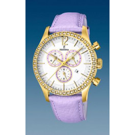 Watch strap Festina F16605-3 Leather Purple 21mm