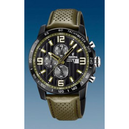 Watch strap Festina F20339-2 Leather Olive green 23mm