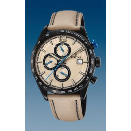 Watch strap Festina F20344-1 Leather Beige 22mm