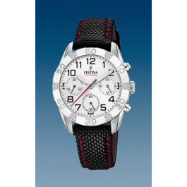 Watch strap Festina F20346-1 / F20346-3 Leather/Textiles Black 18mm