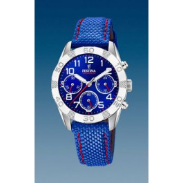 Watch strap Festina F20346-2 Leather/Textiles Blue 18mm