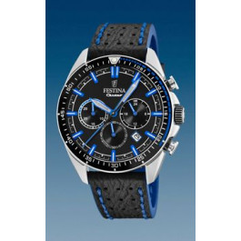 Watch strap Festina F20377-3 Leather Black 22mm