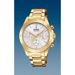 Watch strap Festina F20400 / F20400-1 Steel Gold toned