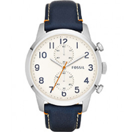 Watch strap Fossil FS4932 Leather Blue 22mm