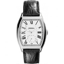 Watch strap Fossil FS4997 Leather Black 20mm