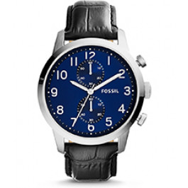 Watch strap Fossil FS5020 Leather Black 22mm