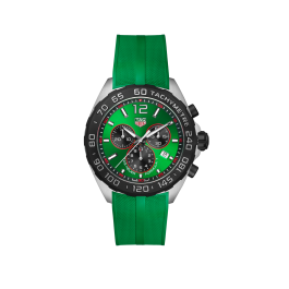 Watch strap Tag Heuer BT0745 Rubber Green 21.5mm
