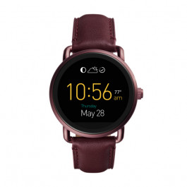 Watch strap Fossil FTW2113 Leather Purple 22mm