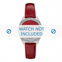 Guess watch strap W0823L3 Glitter Girl Leather Red 16mm + red stitching
