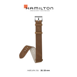 Watch strap Hamilton H600.694.106.H690694106 Leather Brown 20mm