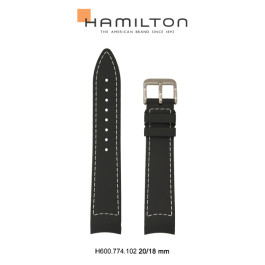 Watch strap Hamilton H600.774.102 Rubber Brown 20mm
