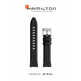 Watch strap Hamilton H82335331.H690823103. Rubber Black 20mm
