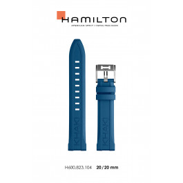 Watch strap Hamilton H690.823.104 / H82345341 Rubber Blue 20mm