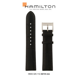 Watch strap Hamilton H690.325.112.H690325112 Leather Black 20mm