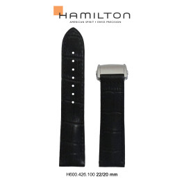 Watch strap Hamilton H426150 Leather Black 22mm