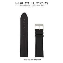 Watch strap Hamilton H690.685.105 Leather Black 22mm
