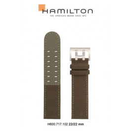 Watch strap Hamilton H717160 / H600.717.172 / H694.717.102 Canvas Green 22mm