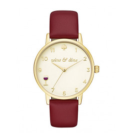 Watch strap Kate Spade New York KSW1188 - METRO Leather Red 16mm