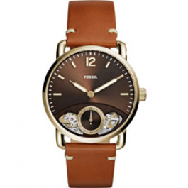 Watch strap Fossil ME1166 Leather Cognac 22mm