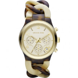 Watch strap Michael Kors MK4270 Plastic Gold Toned 24mm