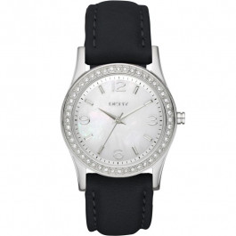 Watch strap DKNY NY8370 Leather Black