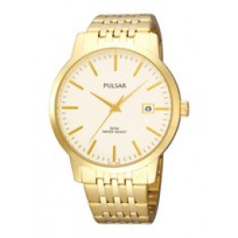 Watch strap Seiko PXH866X1 / VX42-X330 Steel Gold Toned 20mm