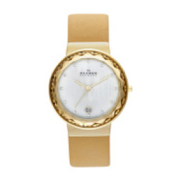 Watch strap Skagen SKW2166 Leather Brown