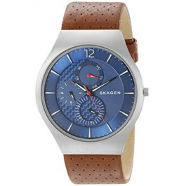 Watch strap Skagen SKW6161 Leather Brown 24mm