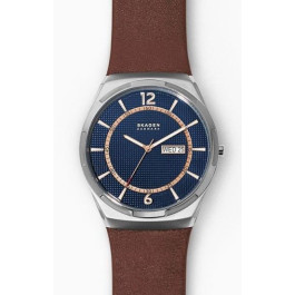 Watch strap Skagen SKW6785 Leather Brown 28mm