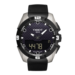 Watch strap Tissot T0914204605100A / T0914204606100A / T610035307 Leather Black 22mm
