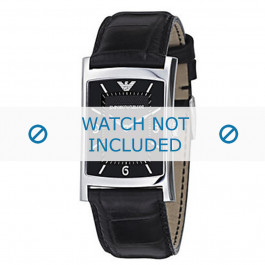 Armani watch strap AR-0147 Croco leather Black 22mm 
