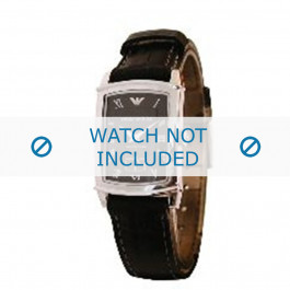 Armani watch strap AR-0240 Croco leather Black 16mm 