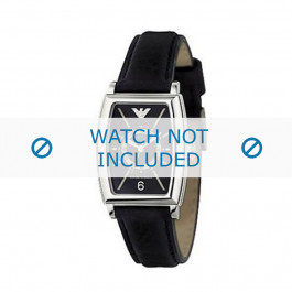 Armani watch strap AR-0910 Leather Black 16mm 