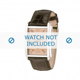 Watch strap Armani AR4205 Leather Dark brown 26mm