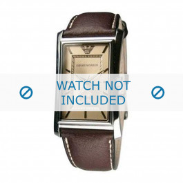 Watch strap Armani AR0152 Leather Brown 23mm