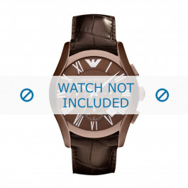 Watch strap Armani AR1609 Leather Dark brown 22mm