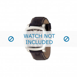 Armani watch strap AR-5803 Leather Dark brown 24mm 