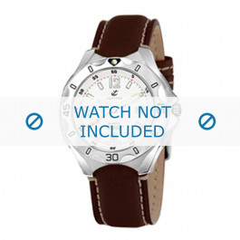 Calypso watch strap K5154-2 Leather Brown 21mm + white stitching